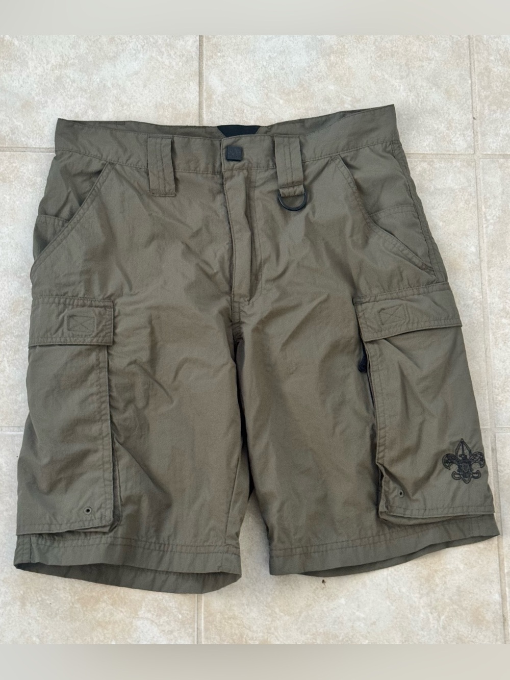 Boy Scouts of America BSA Centennial Uniform Cargo Shorts Womens XS Olive Green